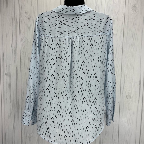 Worthington blue patterned button down shirt size petite medium - Picture 2 of 6